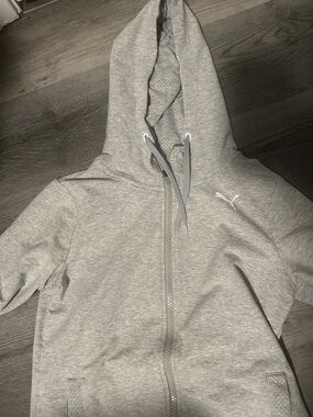 Puma Gray Full-Zip Kids Hoodie